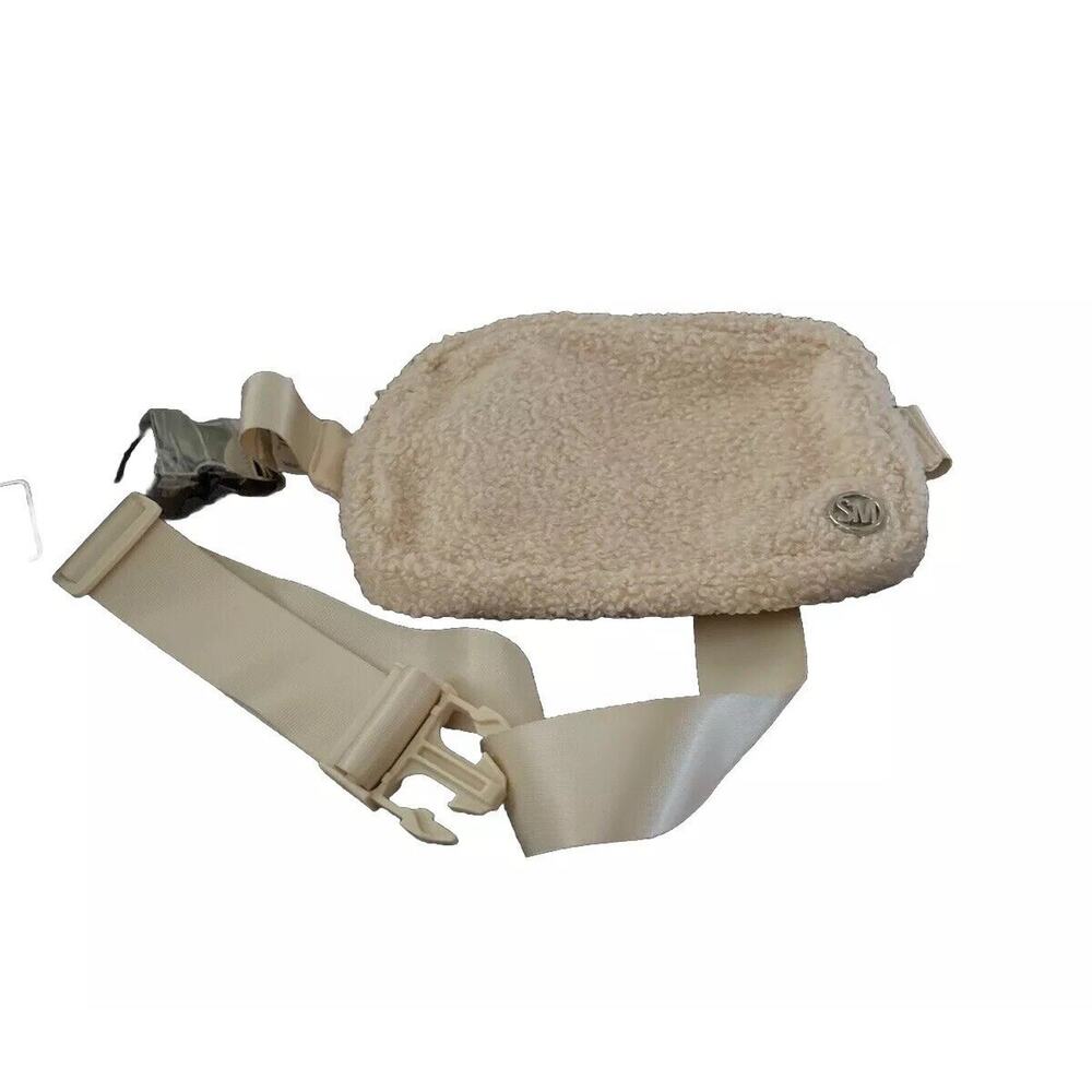 Steve Madden White Everywhere Fleece Belt Bag - Sherpa Fanny Pack NWT